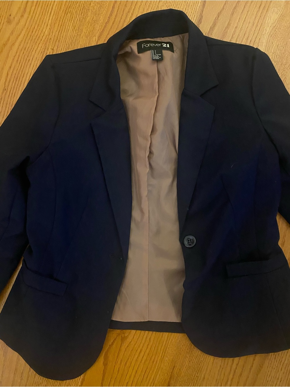 Forever 21 Navy Single-Button Tailored Blazer